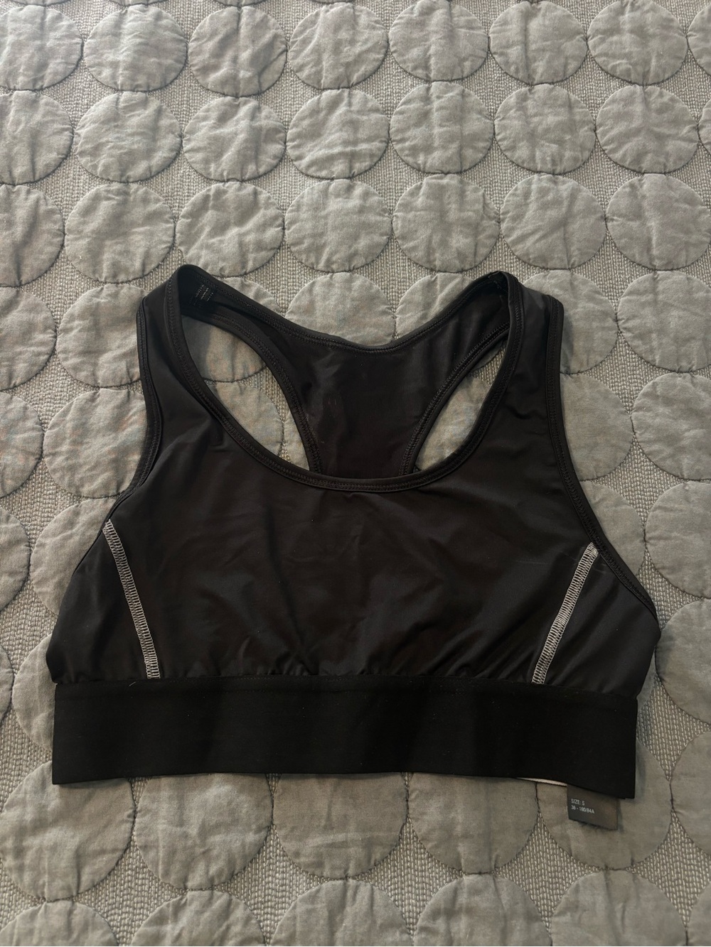 Balenciaga Black Racerback Sports Bra with Subtle Reflective Trim